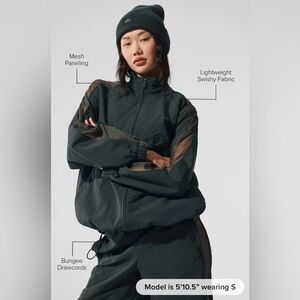 NWT Alo Origin Full Zip Track Jacket Charcoal Green Limited Edition Size M